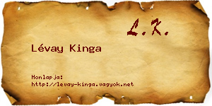 Lévay Kinga névjegykártya